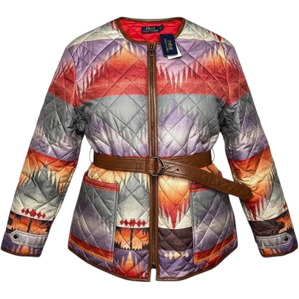 Polo Ralph Lauren Southwest Sunset Aztec Quilted Jacket Coat Womens 2XL NWT $498